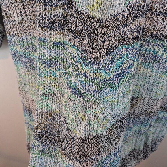J. Jill Marled Open Knit Tunic Sweater Size 2X in Blue/Green - Picture 7 of 7